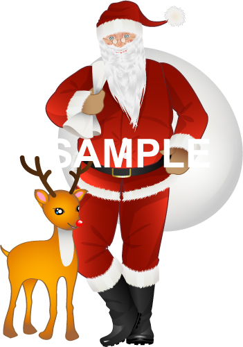 サンタさんとトナカイのメリークリスマスイラスト - No: 24938070無料イラスト・フリー素材なら「イラストAC」