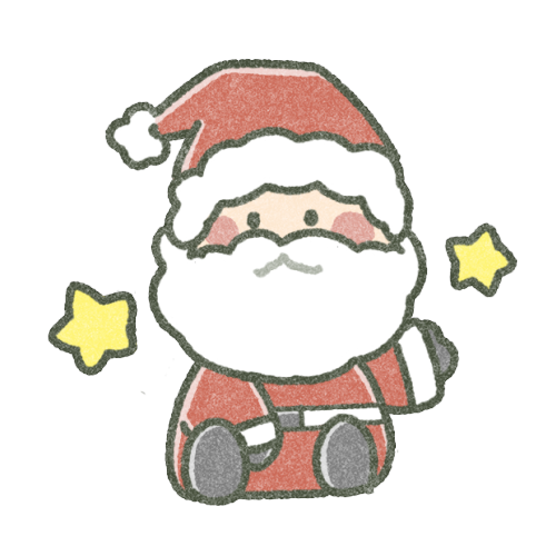 １２月の月表示のある クリスマスリース サンタとトナカイ アイコン：イラスト無料