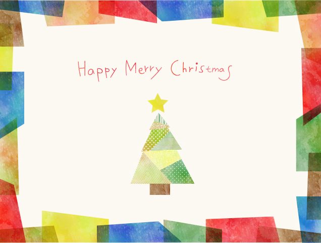 雪の結晶フレーム＆雪だるまクリスマスカードテンプレート - ポストカード・イラスト素材サイト イラストareiraPostcardtemplate