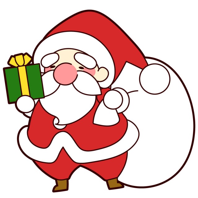 サンタのプレゼント袋のクリスマスフレーム飾り枠イラスト無料イラスト かわいいフリー素材集 フレームぽけっと