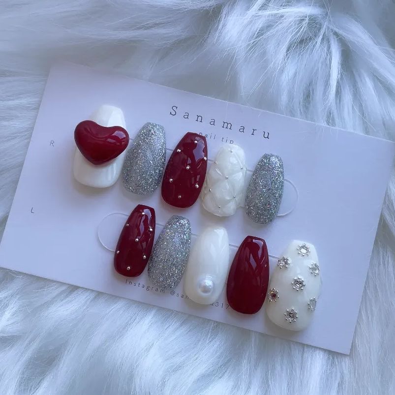 解説付き ネイルチップ作成動画 クリスマスデザイン チェックネイル - YouTube