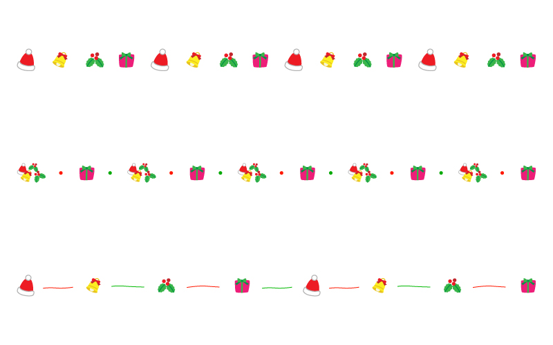 かわいいクリスマスライン：イラスト無料