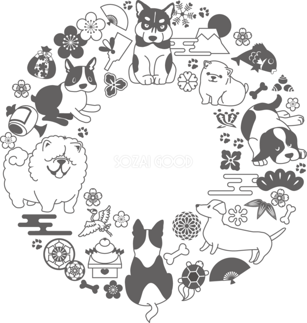 年賀状イラストお正月 しめ飾り・しめ縄 無料イラスト