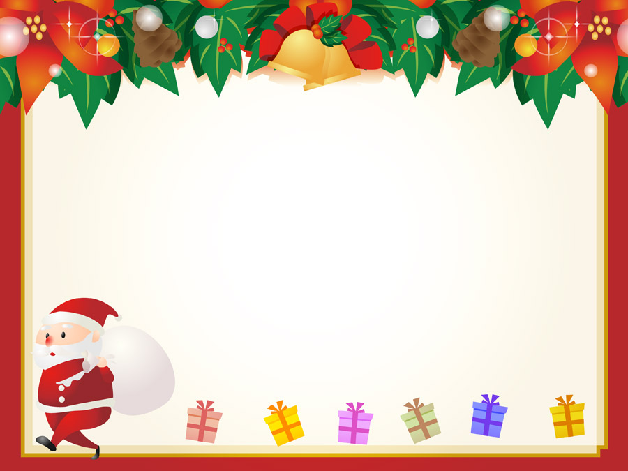 フリーイラスト赤色の背景とクリスマスのフレームでアハ体験GAHAG著作権フリー写真・イラスト素材集 - GAHAG著作権フリー写真・イラスト素材集