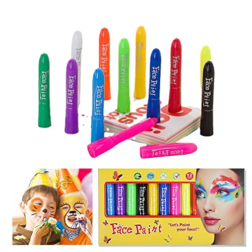 フェイスペイント 顔 ペイント 絵の具 コスプレ １２色セット 筆付き １０本 ハロウィン ボディペイ ント サッカー観戦スポーツ観戦