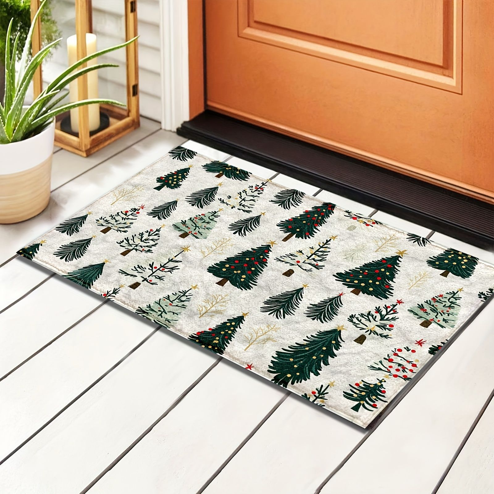 クリスマス 玄関マット 屋外 室内 滑り止め ラグ カーペット ドアマット エントランスマット 泥落とし 洗える 雪 クリスマスツリー お祝い :アイリスの弓 - 通販 - Yahoo!ショッピング