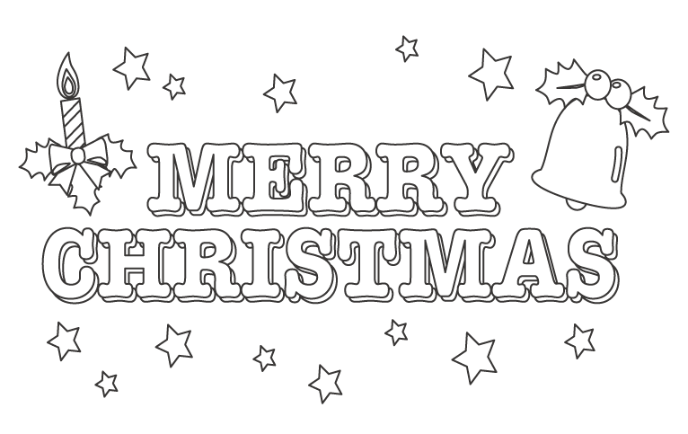 MerryChristmasの文字と雪だるまのフリーイラストフリーイラスト・クラシック フリクラ