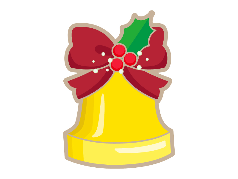 クリスマスベル リボン無料イラスト＆かわいいフリー素材集 ねこ画伯コハクちゃん