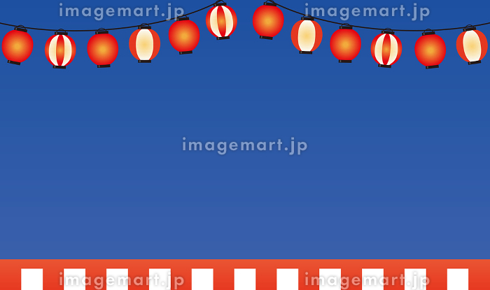 カラフル提灯夏祭りフレーム・夏祭り 暑中見舞い お祭りフレームフレーム 飾り枠 Decome