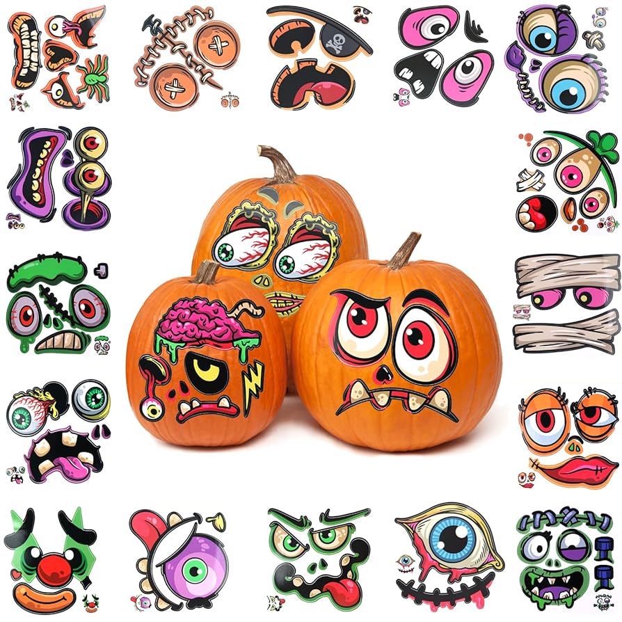 AmazonHohopeti 9枚 かぼちゃの絵文字ステッカー 小さなカボチャの顔のステッカー ジャック・オ・ランタンのステッカーhalloween pumpkin DIYのカボチャステッカー 顔ステッカーシール・ステッカーおもちゃ