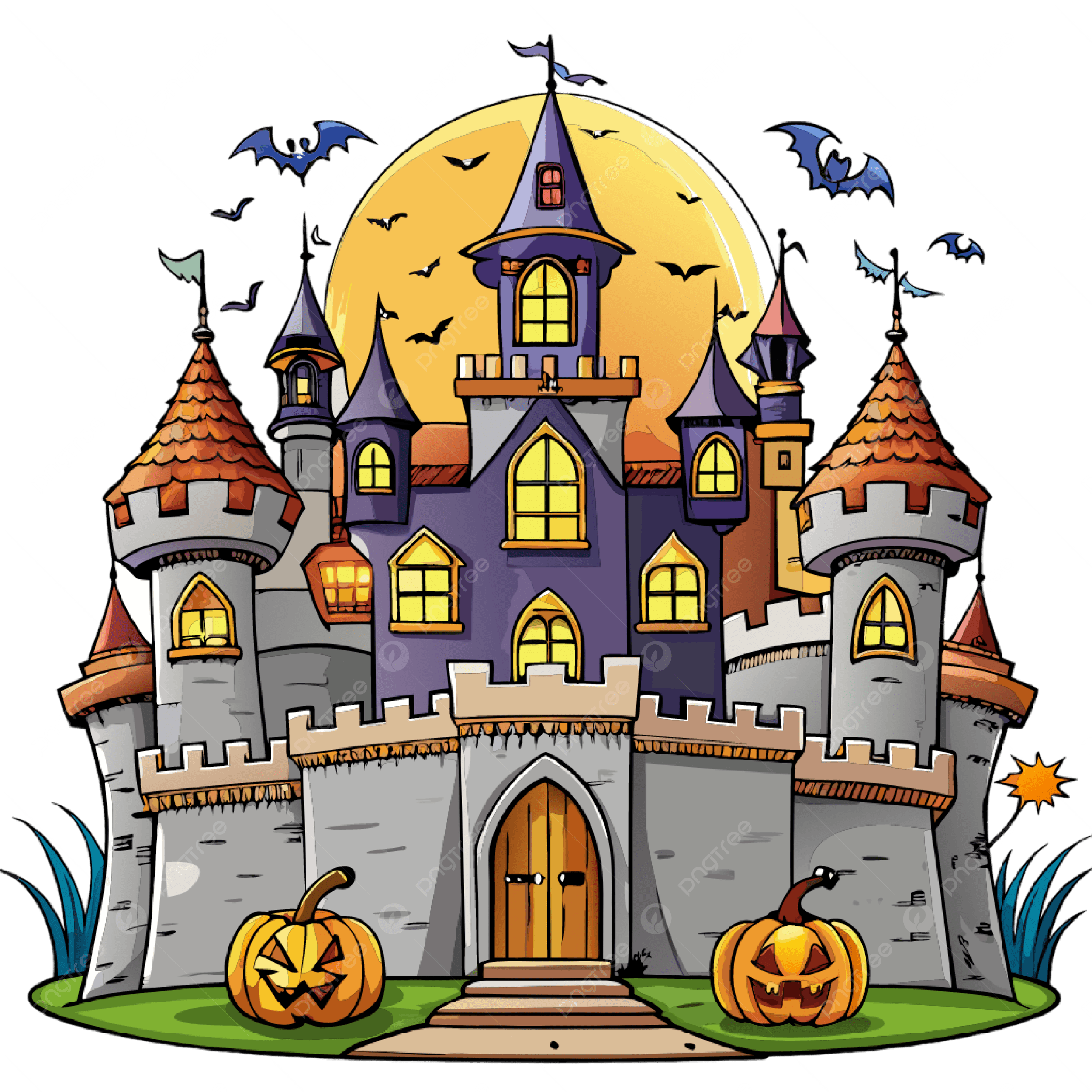 ハロウィン お城 シルエット 単品イラスト - No: 23091264無料イラスト・フリー素材なら「イラストAC」