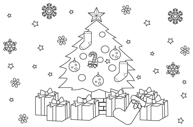 クリスマスオーナメント ぬりえ