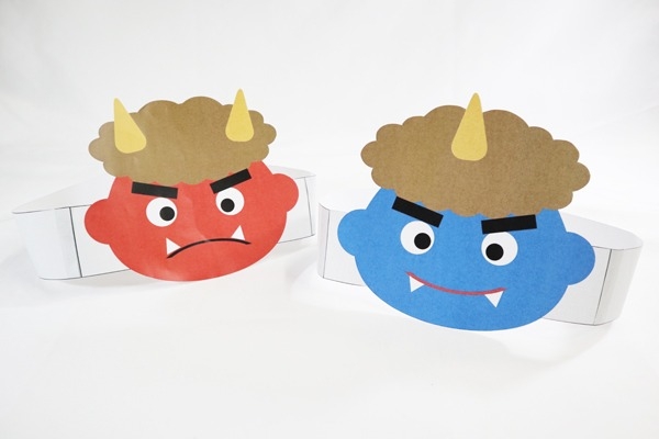 保育園 2月製作 牛乳パックと紙封筒で作る「節分の鬼お面」の作り方保育士のお仕事静岡