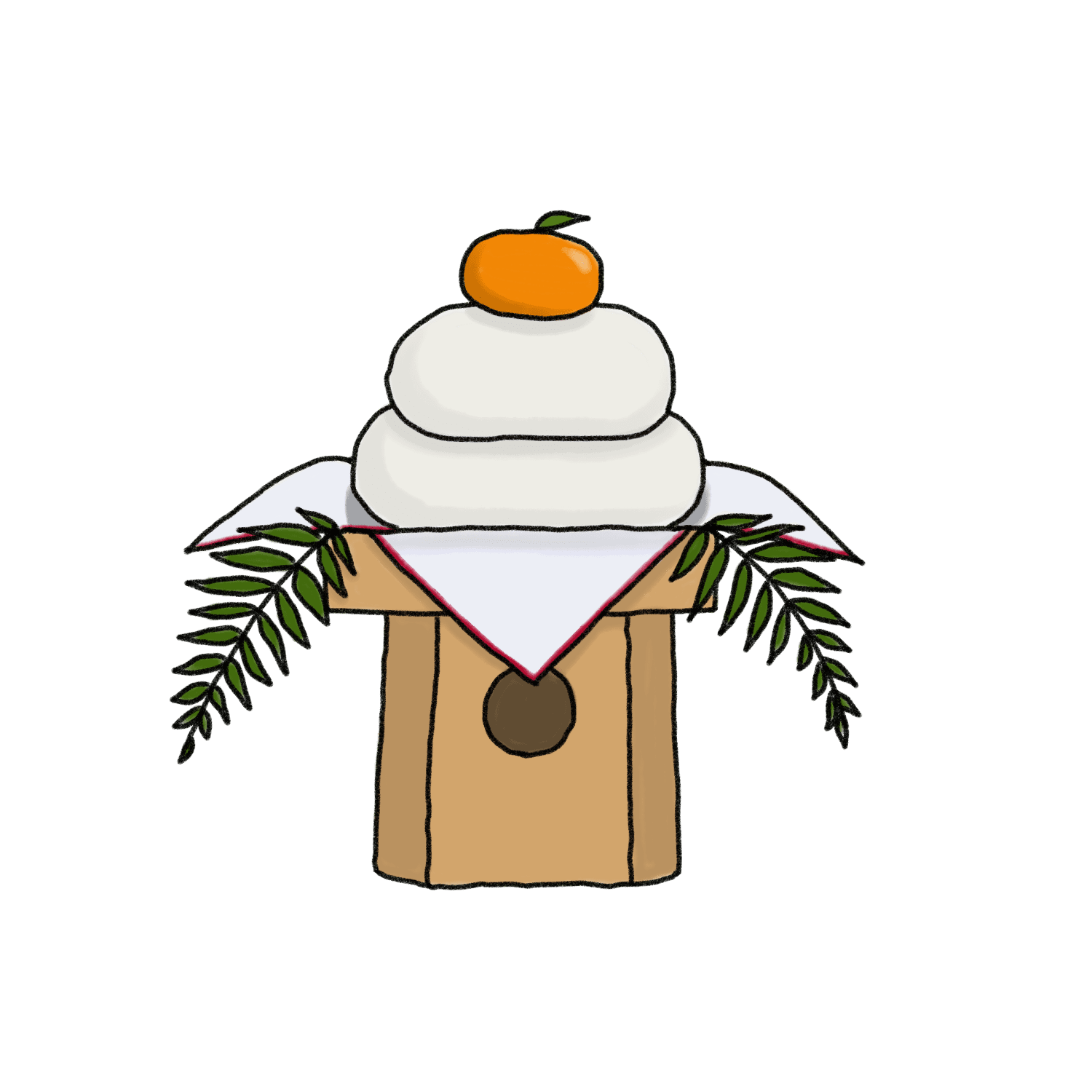 お正月の鏡餅：イラスト無料