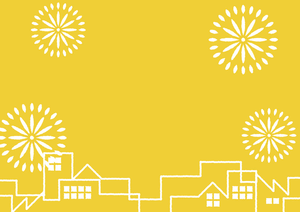 ハート型の打ち上げ花火 夏祭り 背景イラスト無料フリー30263素材Good