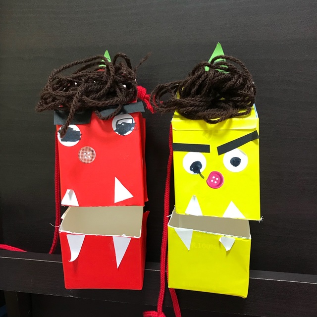 節分の手作り ペットボトルのキャップと牛乳パックでサステナブルな工作レシピouchiedu