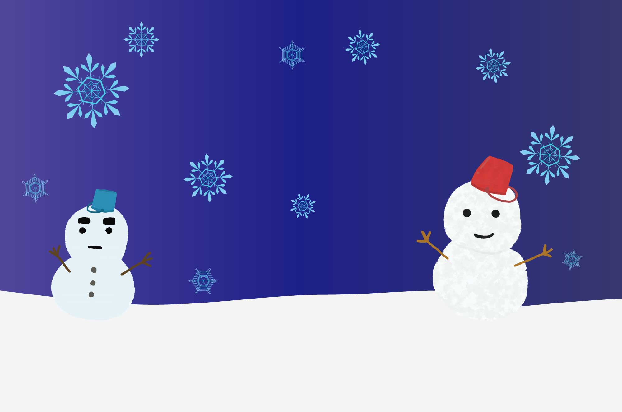 冬のイラスト 雪だるま-無料イラストフリー素材