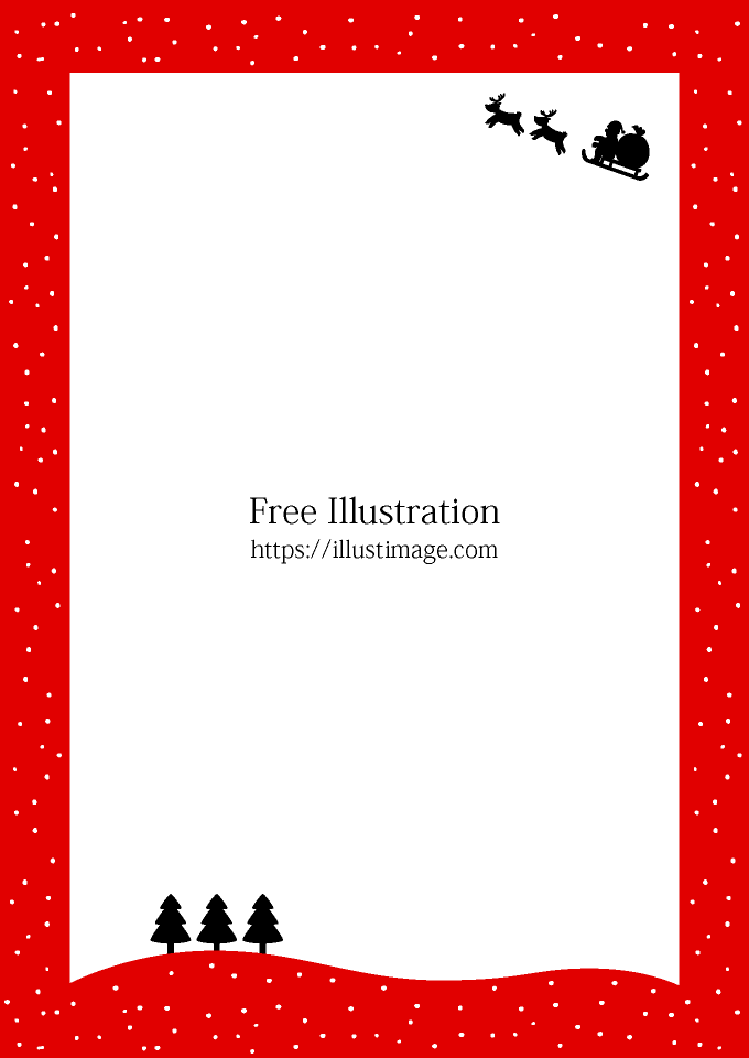 飾り枠・ライン・無料イラスト素材 クリスマス