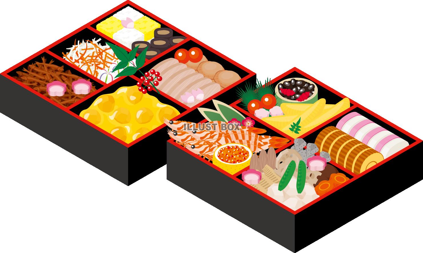 おせち料理の無料イラストフリーイラスト素材集 ジャパクリップ