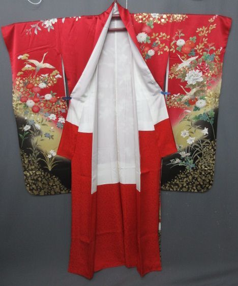 振袖成人式 結婚式 鶴 花