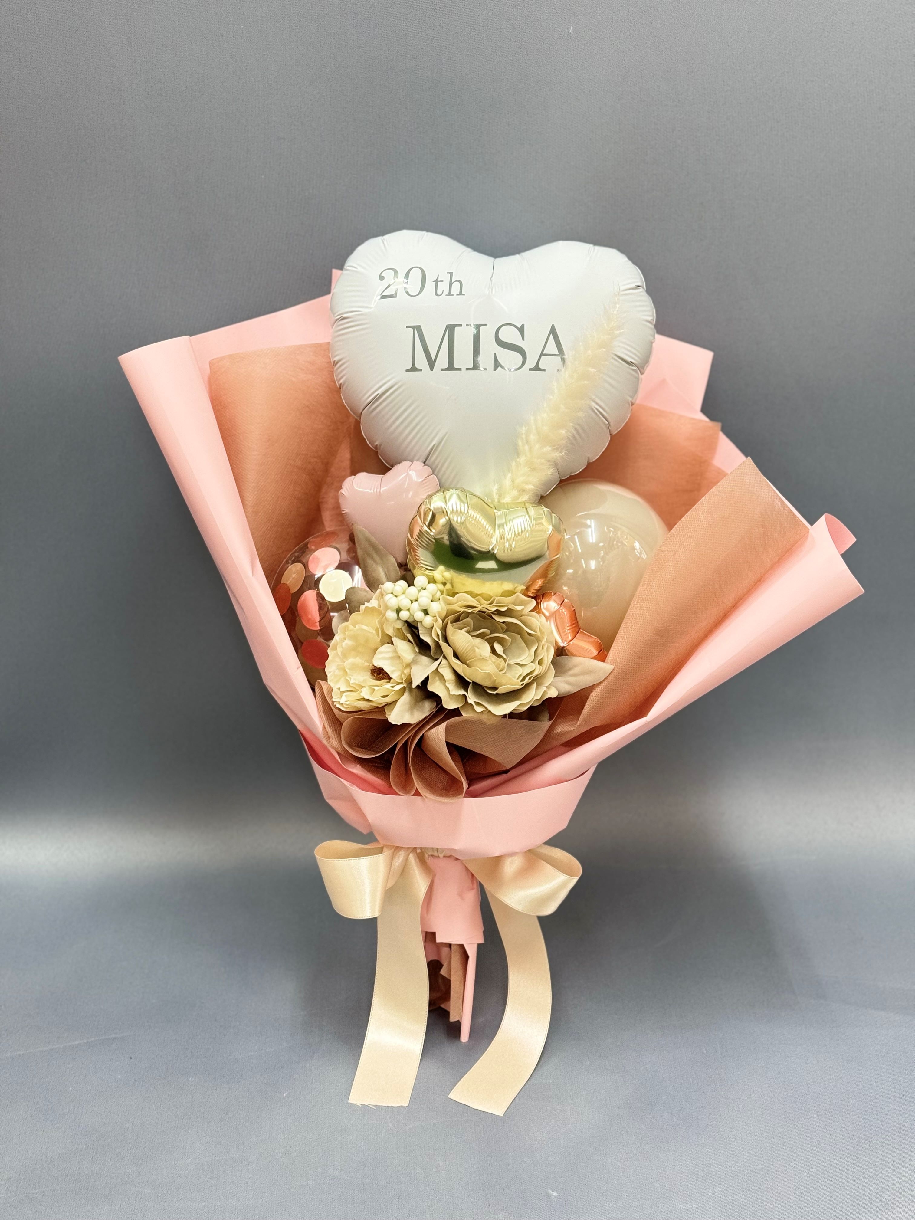 成人式 成人祝い バルーン 風船 ブーケ 花束 お祝い 贈り物 ギフト プレゼント 電報 薔薇 ローズ バラ 成人祝いミニバルーン付き自立ソープフラワー ブーケ5輪SS : バルーン電報ギフト専門店 WAC-UP - 通販 - Yahoo!ショッピング