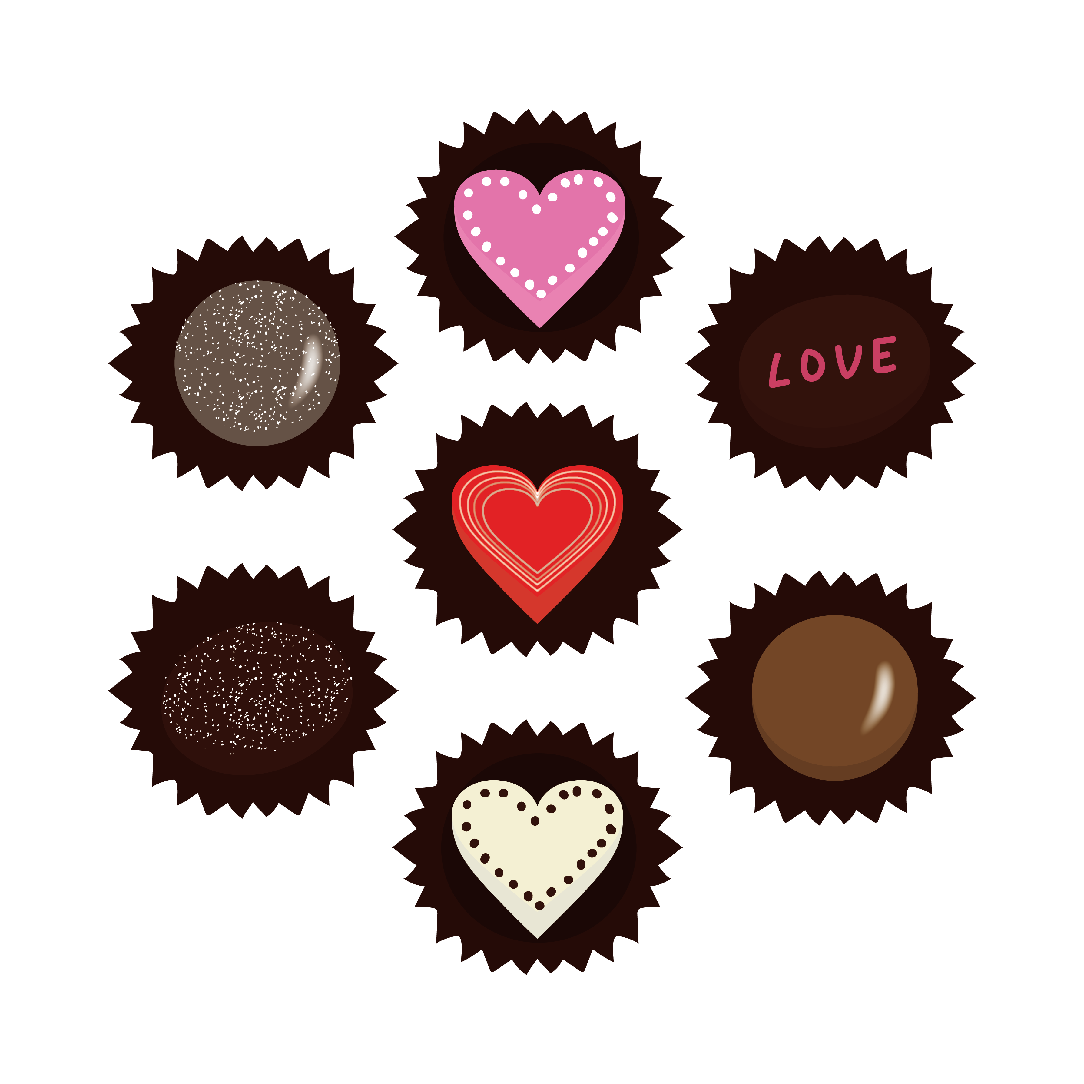 バレンタインデー文字詰め合わせ：イラスト無料