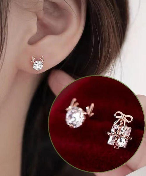 再販 クリスマス光のクリスタルのアシンメトリーピアス イヤリング ピアス フック・チェーン＊Riselumiere＊ 通販18396154Creema クリーマ