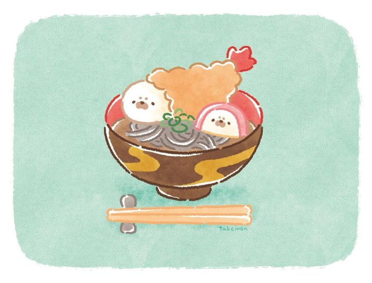 年越しそばをまるでわんこそばのように毎秒で高速で食べ切ろうとするカッシーくんシロデココ