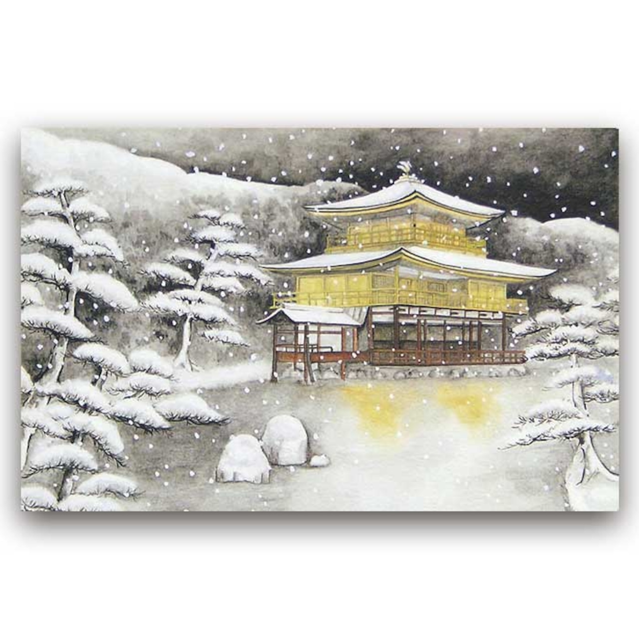 REGARO PAPIRO 箔押しメッセージカード・冬の森POLKA