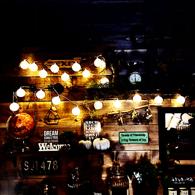 ダイソーHAPPY BIRTHDAY 光るガーランド誕生日電池付き