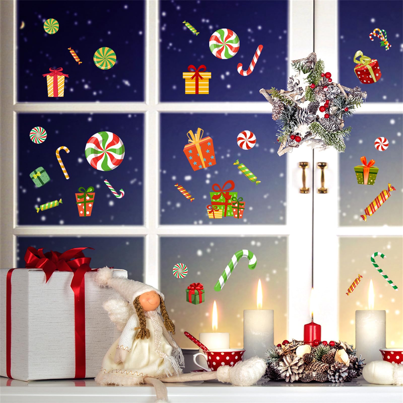 窓に貼るシールぷにぷにクリスマスTikTok