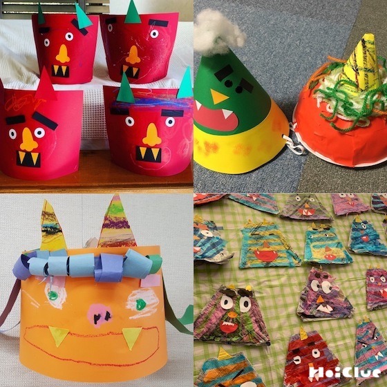 幼児クラス・鬼のお面制作ブーピー工房