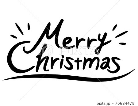 フリー素材手書き文字と柊でデザインしたクリスマスのレタリング文字のベクターイラスト