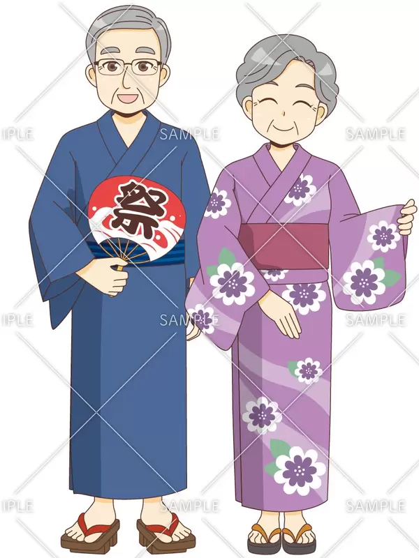 夏祭り・花火大会のフリーイラスト素材。和の夏！ころえもんカフェ