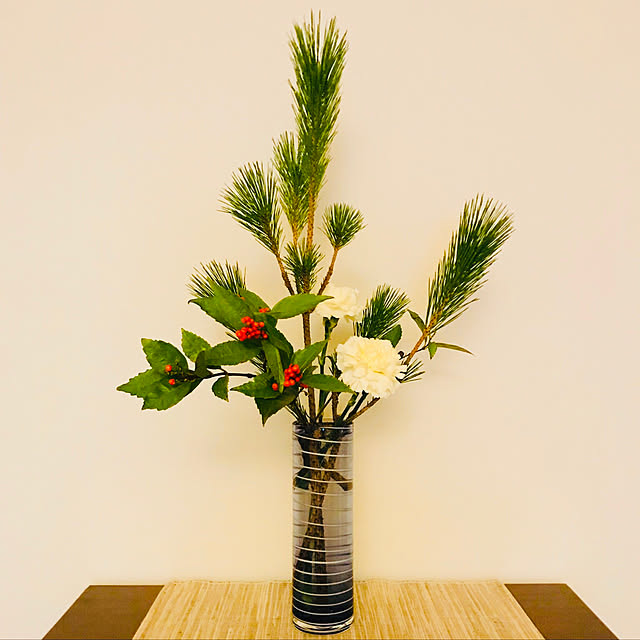 自宅玄関の正月花☆草月いけばなを楽しもう♪