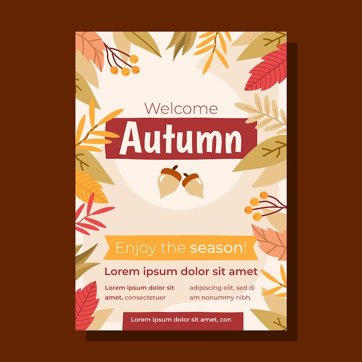 秋をテーマにしたデザイン テンプレートMicrosoft Create