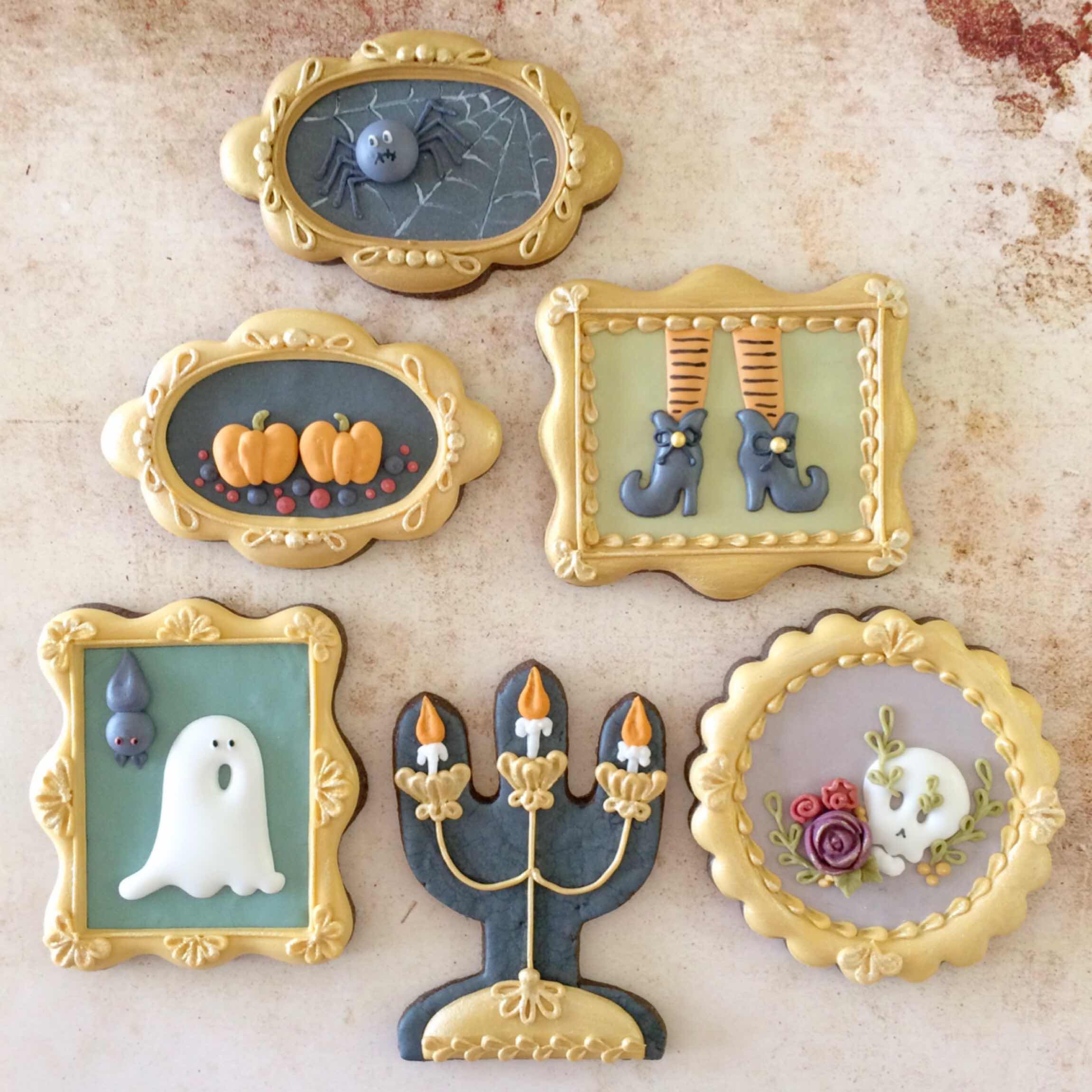 大好評！黒猫とオバケのハロウィンクッキーアイシングクッキーを楽しくマスター！大阪北浜とオンラインのアイシングクッキー教室ソライロシュガ