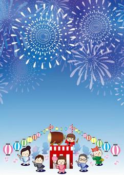 夏祭りチラシ３ 縦 テンプレート無料イラスト素材素材ラボ