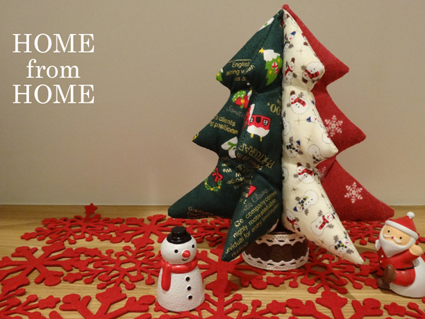 布の手作りクリスマスオーナメント。ひとり手作り子育て部。×hananotane