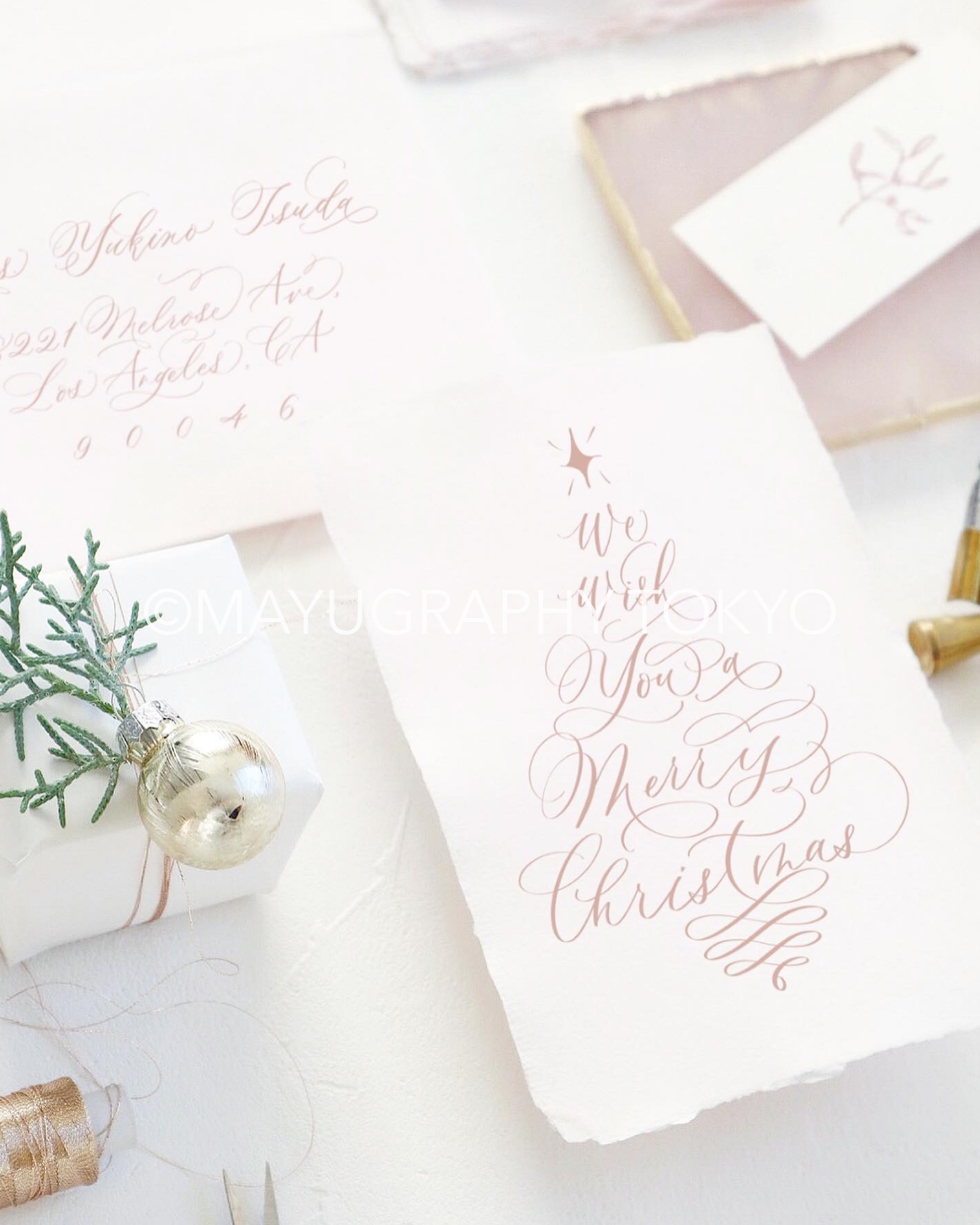 MERRY CHRISTMASのデザイン文字イラスト ＜無料＞かわいいフリー素材 イラストK