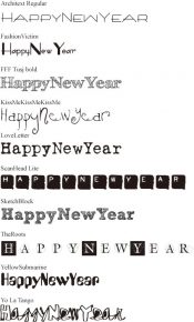 HAPPY NEW YEAR・ハッピーニューイヤー文字・年賀状 フリー素材