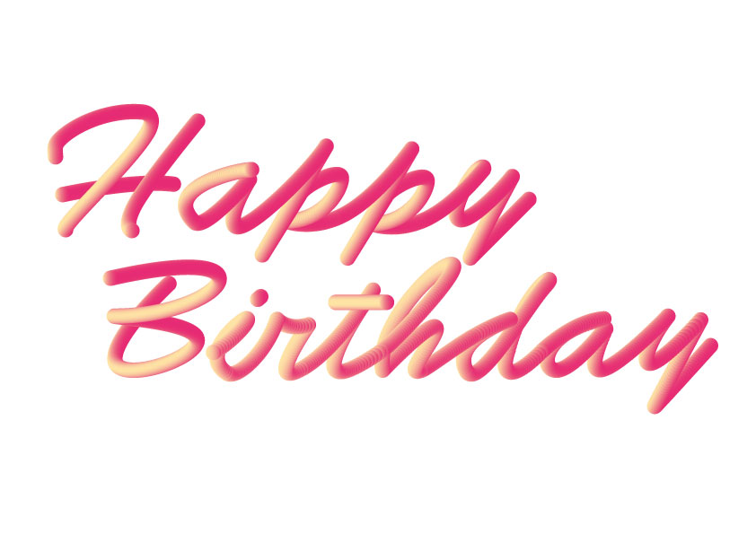 装飾品のイラストNo.34『ロゴ-Happy Birthday』 無料のフリー素材集