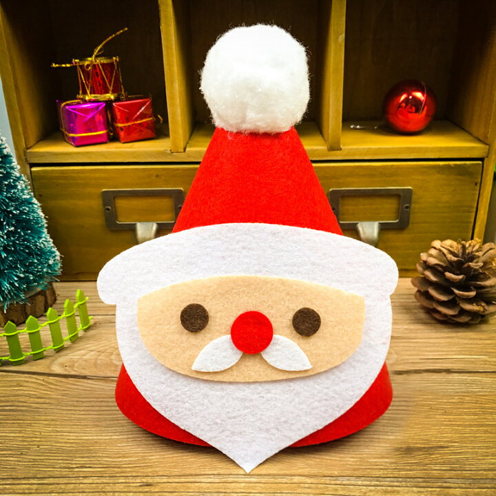 DIY Adults' Christmas Santa Claus Hat クリスマス サンタ帽子の作り方 大人用 簡単 크리스마스 어른 산타모자만들기