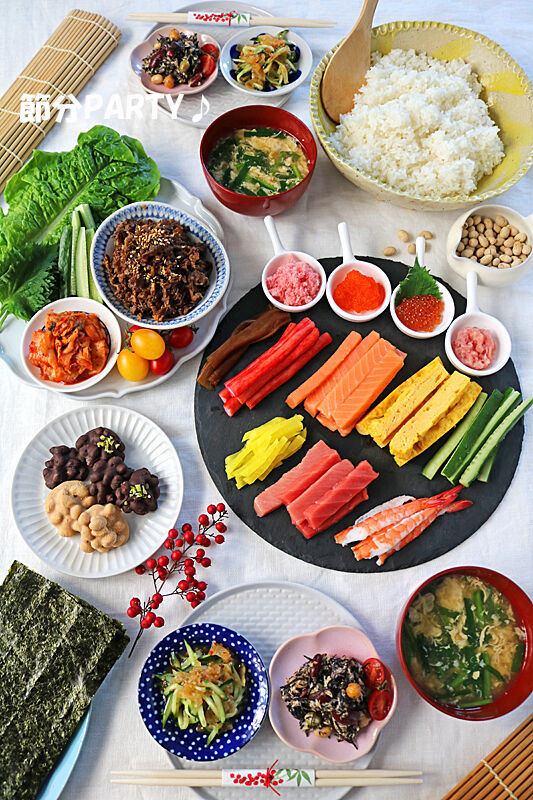 手巻き寿司パーティー節分TikTok