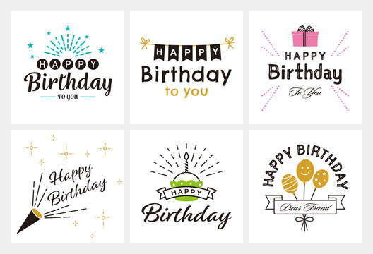 ハッピーバースデーロゴスターバーストデザインの背景 10 Epsのイラスト素材・ベクター Image 89422293