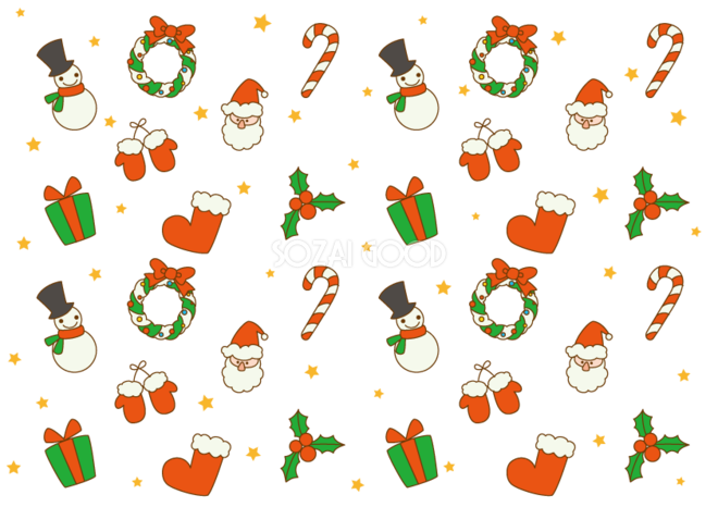 シンプルで可愛いクリスマスの背景・カードのフリー素材 - チコデザ