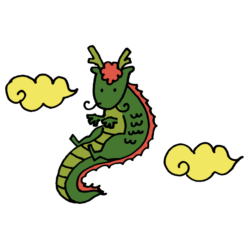 シンプルなシルエットの辰年年賀状の無料年賀状テンプレート 16925 - デザインAC