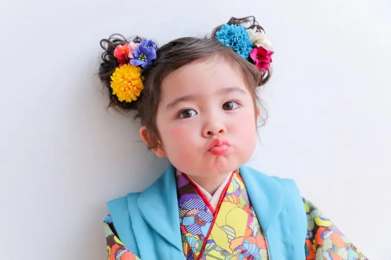 3歳の七五三は桃割れヘアが可愛い ^.^l IZUMISM イズミズム