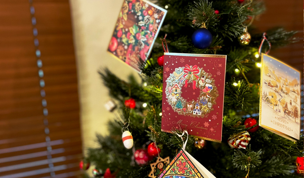 メッセージ カード 女の子 クリスマスカード グリーディングカード 綺麗 立体 3D クリスマスツリー メール便 送料無料 -STARABA -プレゼント＆ギフトのギフトモール