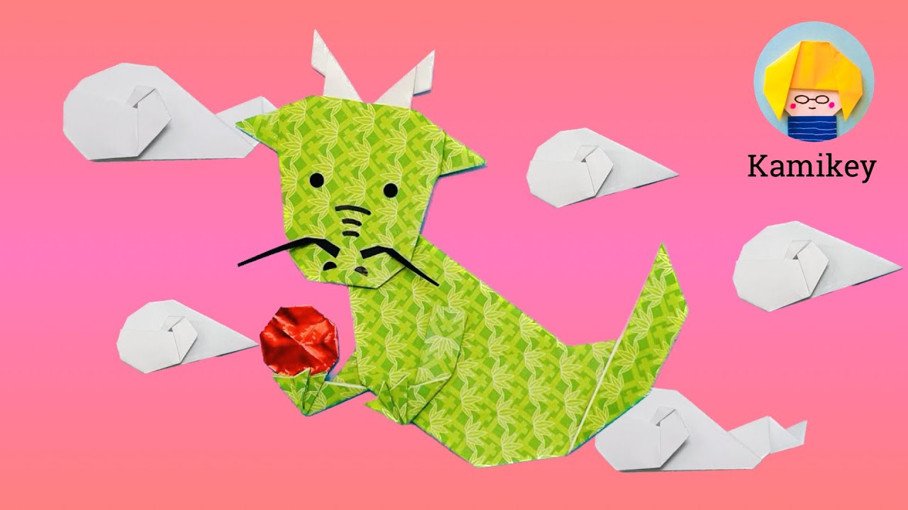 お正月 折り紙 簡単 辰の折り方 Origami How to make cute dragon 可愛い